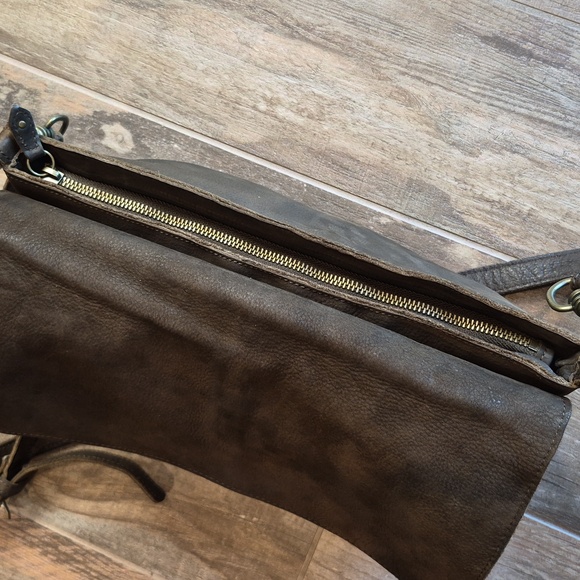 Liebeskind Dark Brown Leather Studded Detail Clutch Shoulder Crossbody Bag - Picture 11 of 16